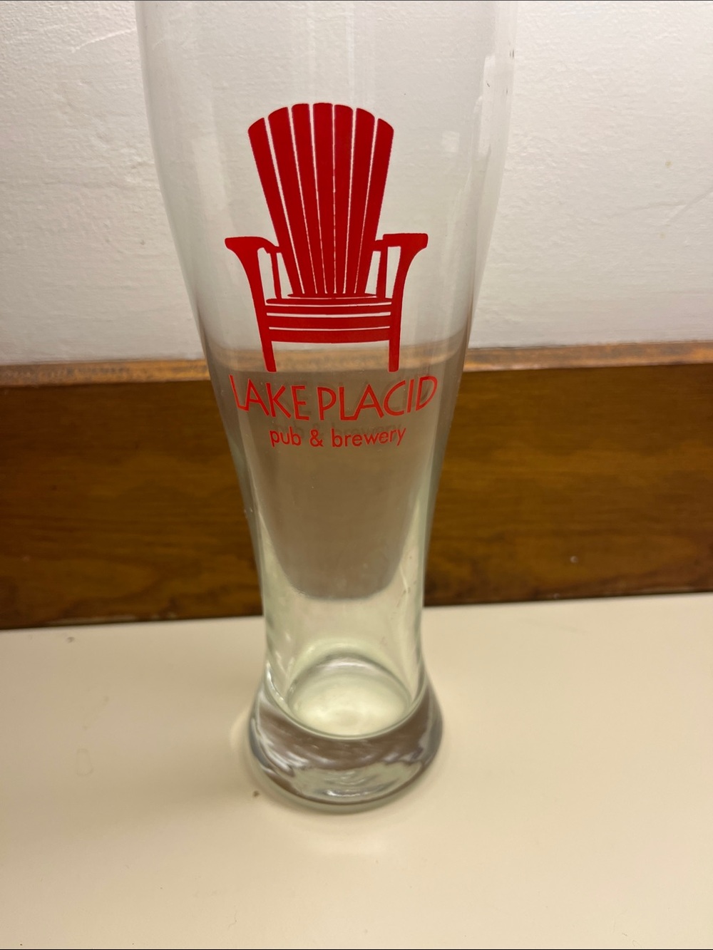 Lake Placid Pub & Brewery Pilsner Glass - Red Logo